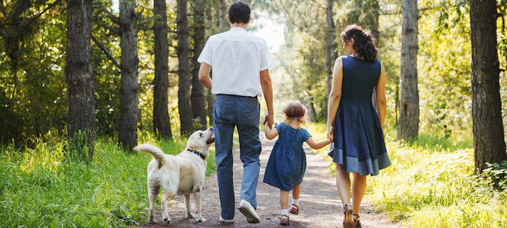 Family with dog