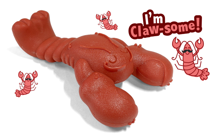Power Chew Lobster Dog Toy out of package