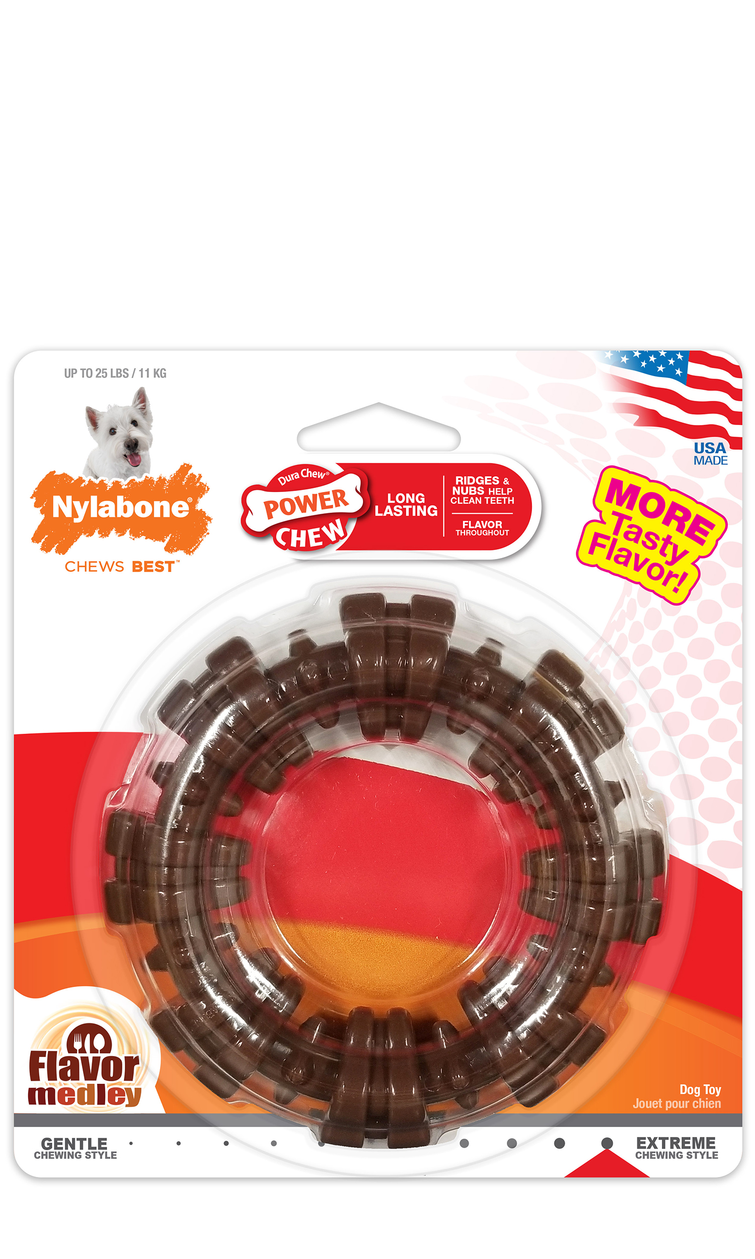 Textured Ring Power Chew Toy in packaging.