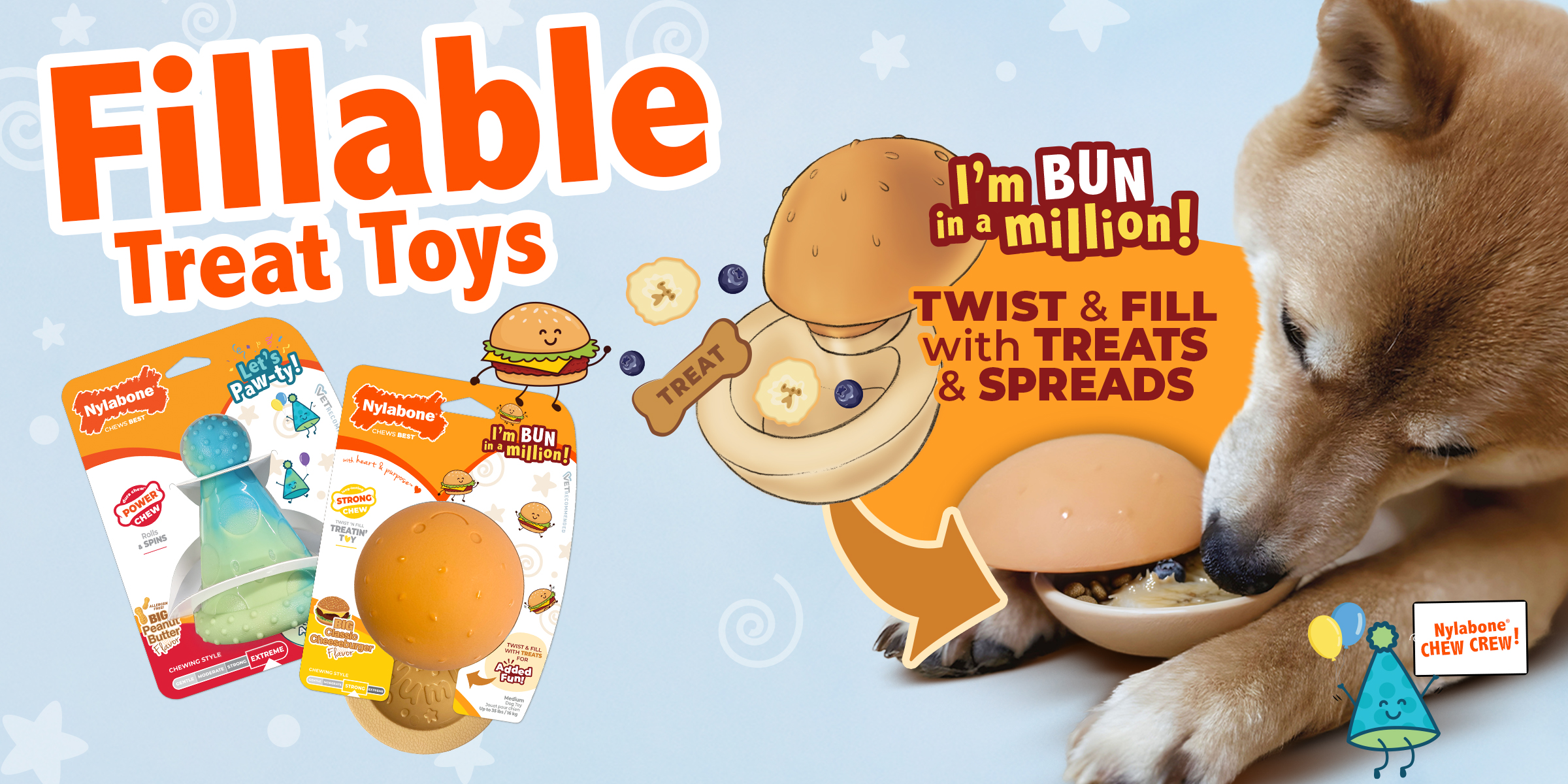 Treat Toy Announcement for Party Hat Treat Toy and Twist 'N Fill Treatin' Toy​