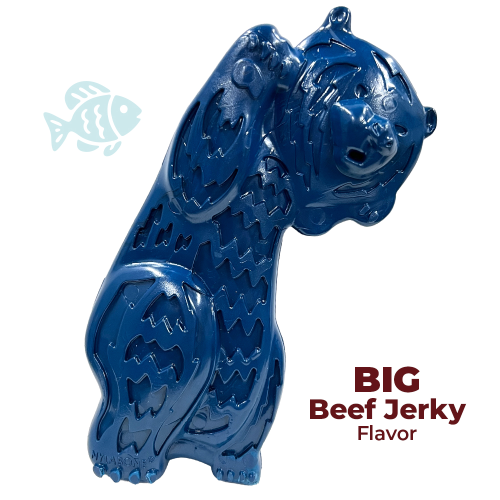 Large Teddy Bone For Large Dogs Chew Toy in Big Beef Jerky Flavor in package