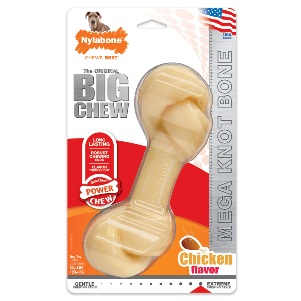 Front view of Nylabone Power Chew Big Knot Original in packaging