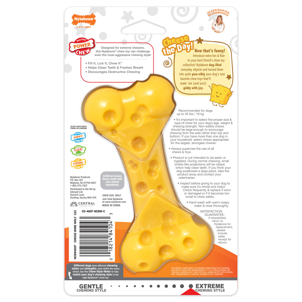 Power Chew Cheese Dog Toy Nylabone