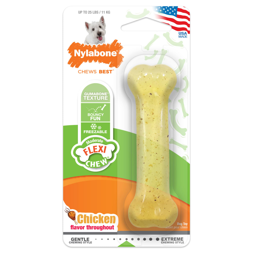 Front view of Nylabone Chicken Reg in packaging