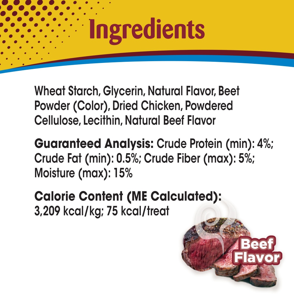 Nylabone Nubz Meaty Center 4ct Small ingredients