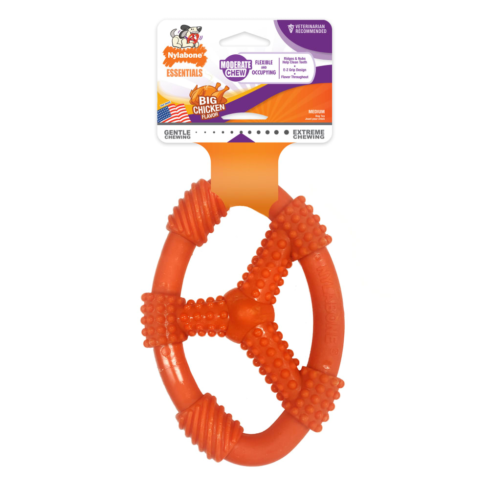 018214825142_Nylabone_Moderate Chew Flexible Oval Ring Medium_InPackagingFront