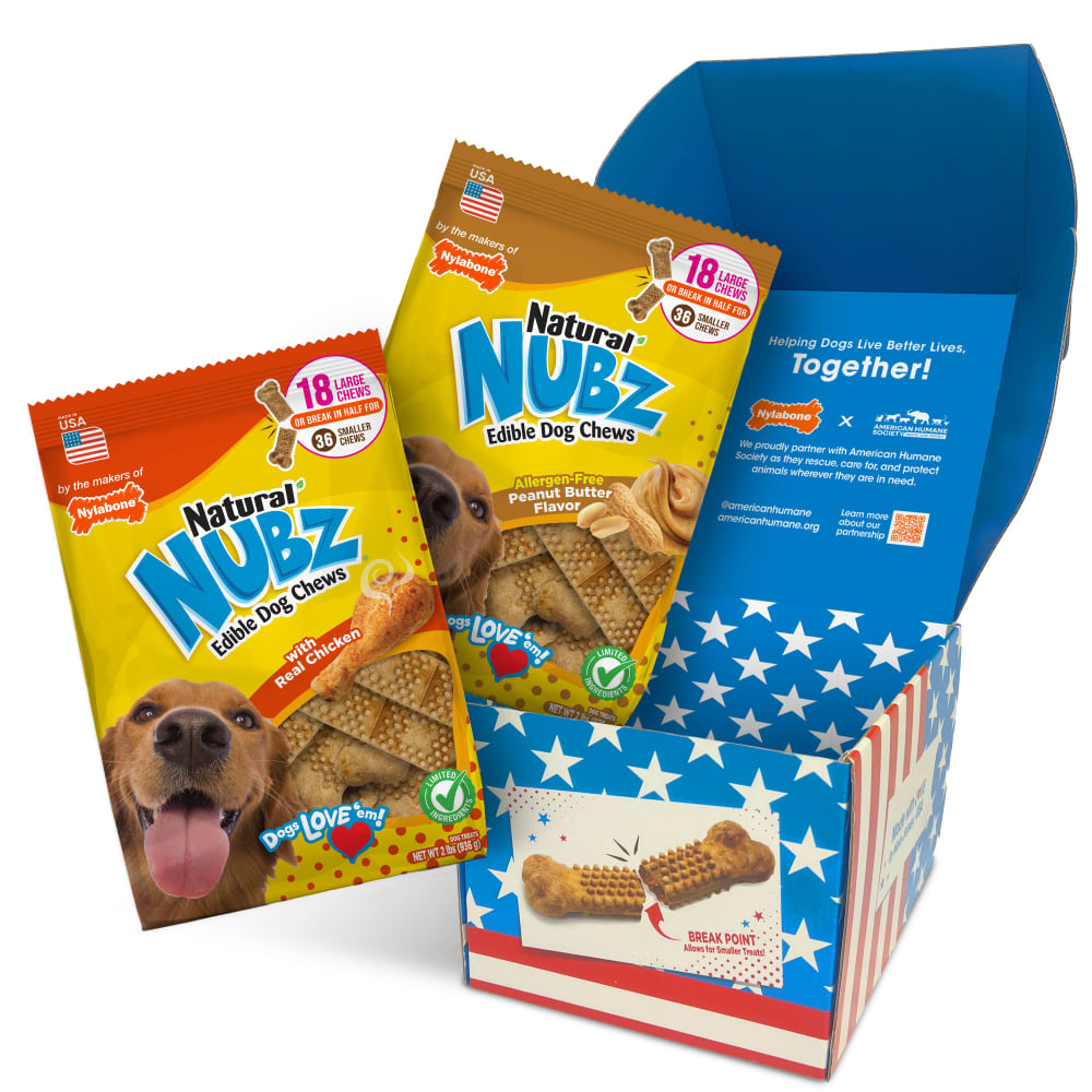 Nubz Red, White, and Blue Dog Treats Gift Box