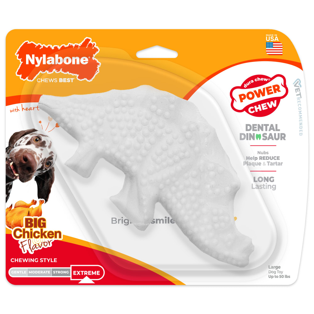 ORT 6-9 Dinosaur マイヤペン対応　オックスフォード Power Chew Dental Dinosaur Dog Toy | Nylabone
