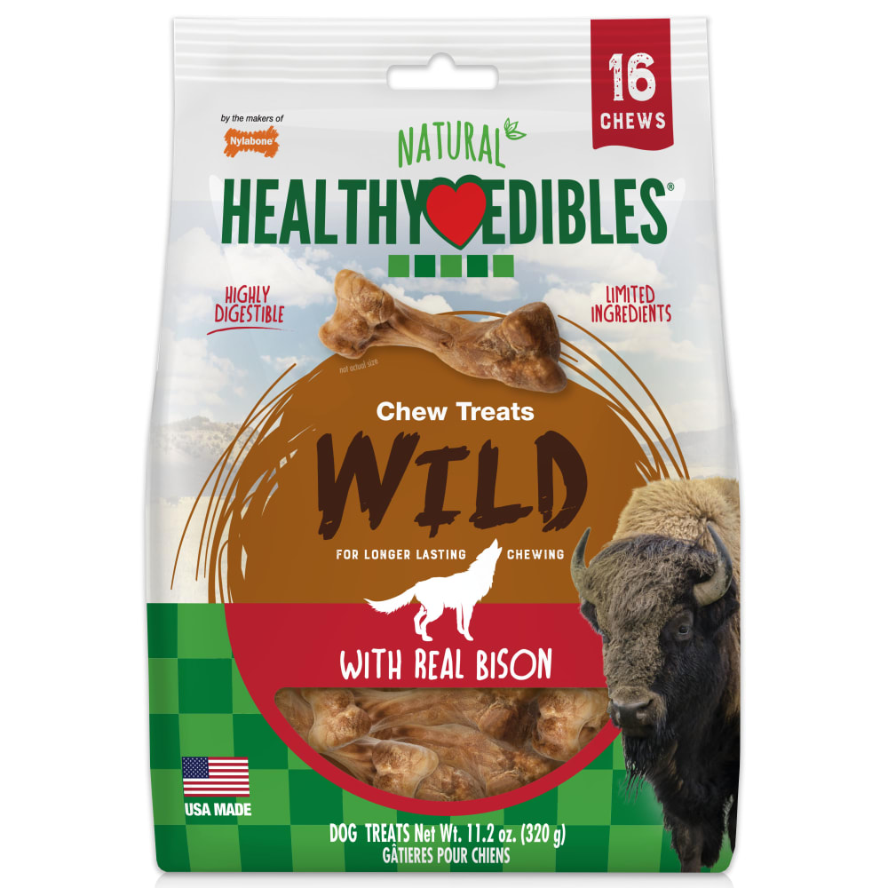 Healthy Edibles WILD Bison Chew Treats Nylabone
