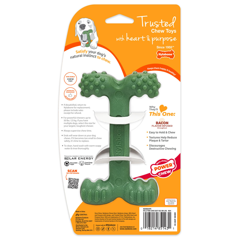Back view of Nylabone Easy Hold Bone in packaging