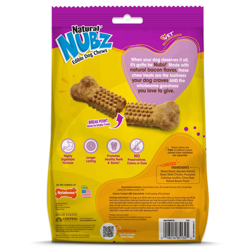 Natural Nubz Bacon Dog Chew Treats