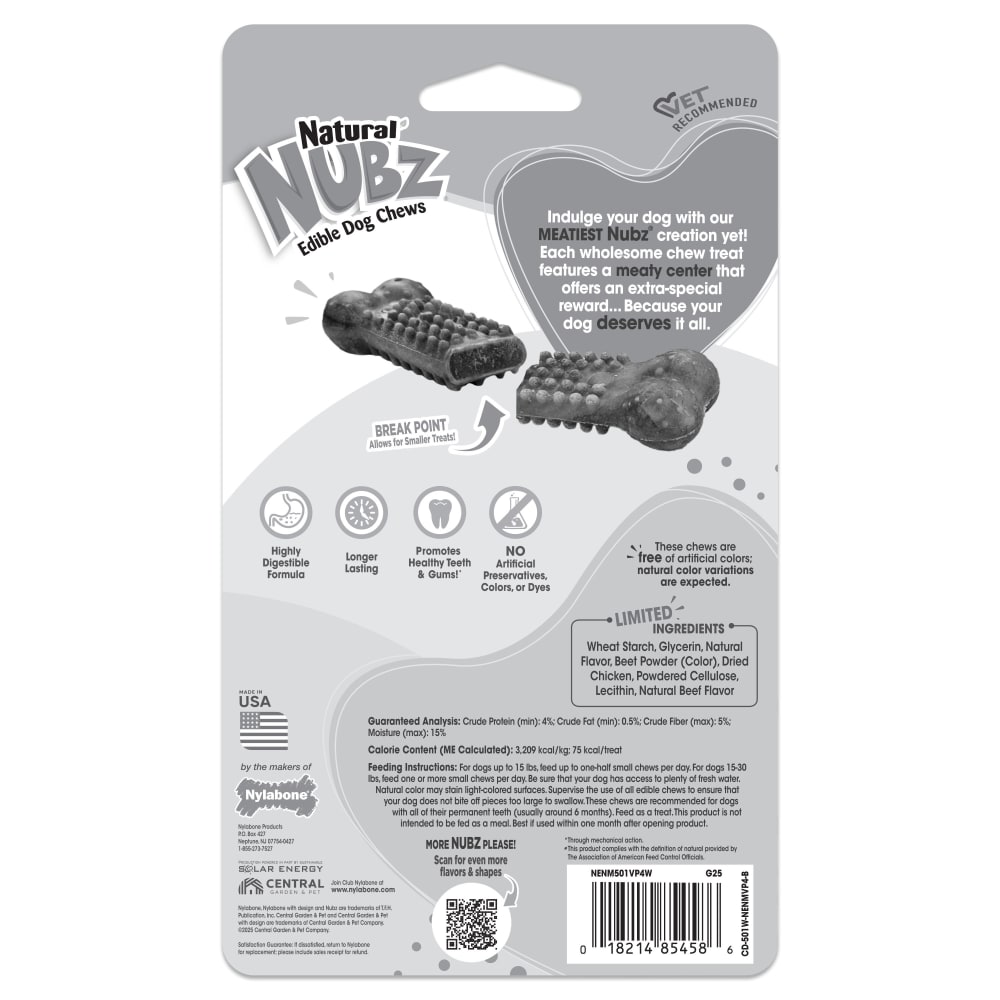 Meaty Center Edible Dog Chews | Natural Nubz | Nylabone