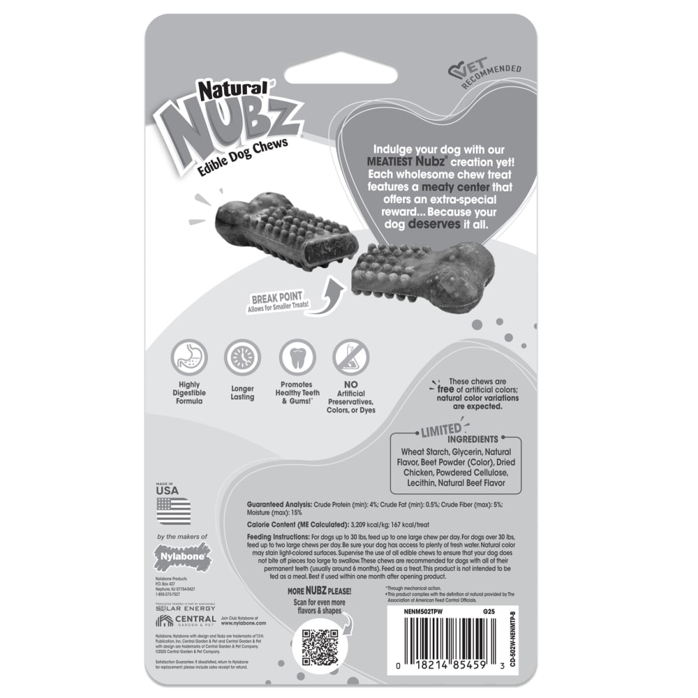 Meaty Center Edible Dog Chews | Natural Nubz | Nylabone