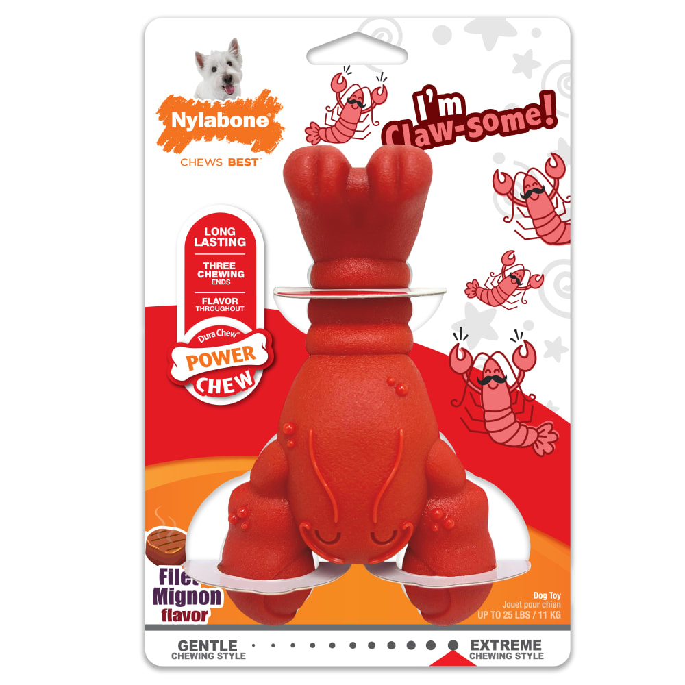 Power Chew Lobster dog toy front of package