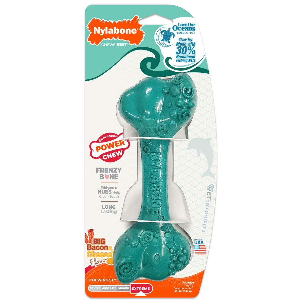 Power Chew Love Our Oceans Frenzy Bone Dog Chew Toy | Nylabone