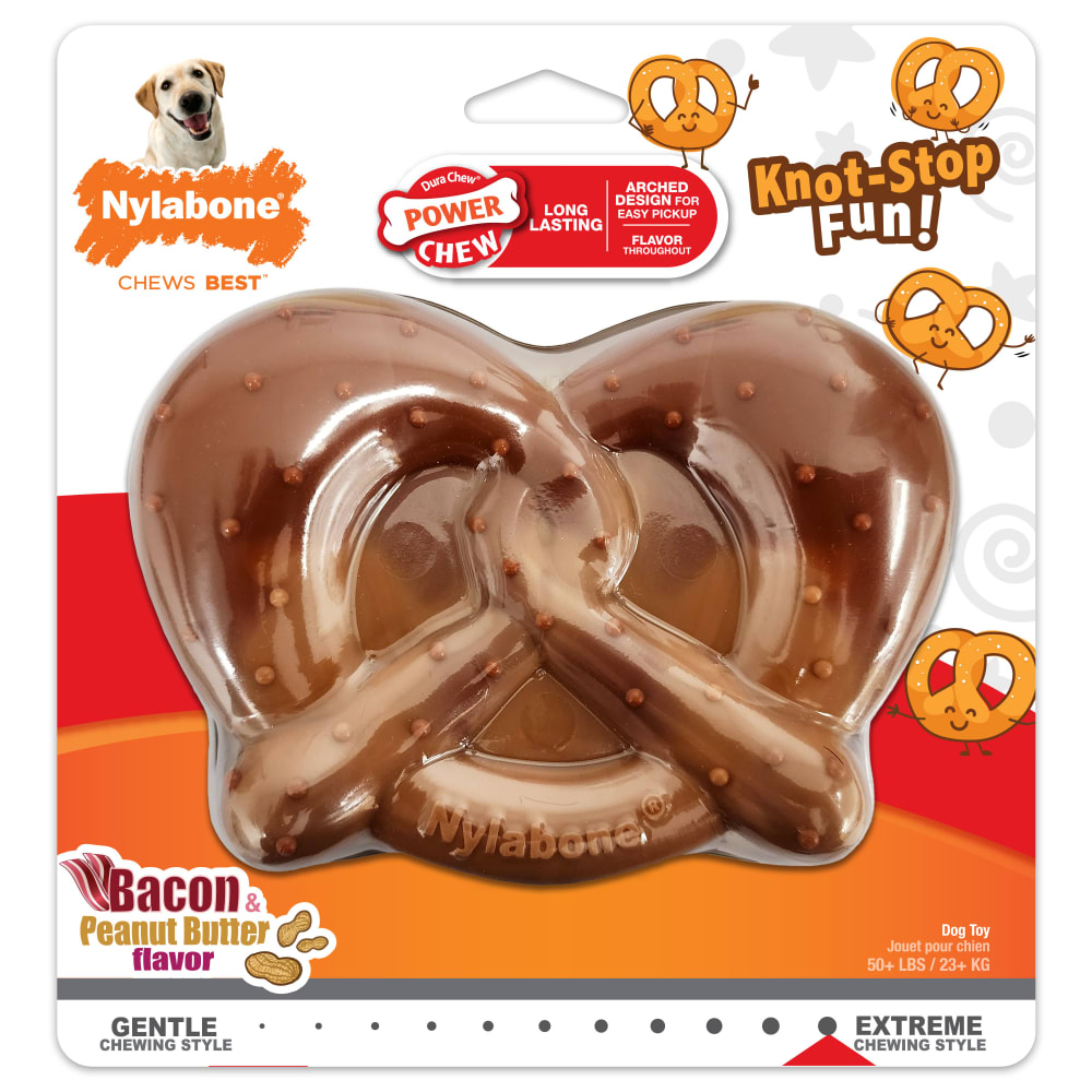 Front view of Nylabone Pretzel Souper in packaging