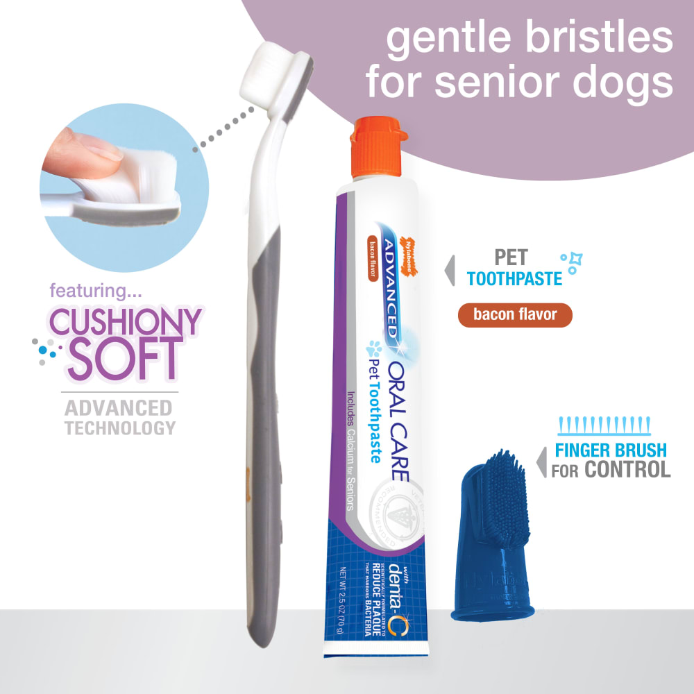 Senior Dog Dental Kit with Soft Toothbrush Nylabone