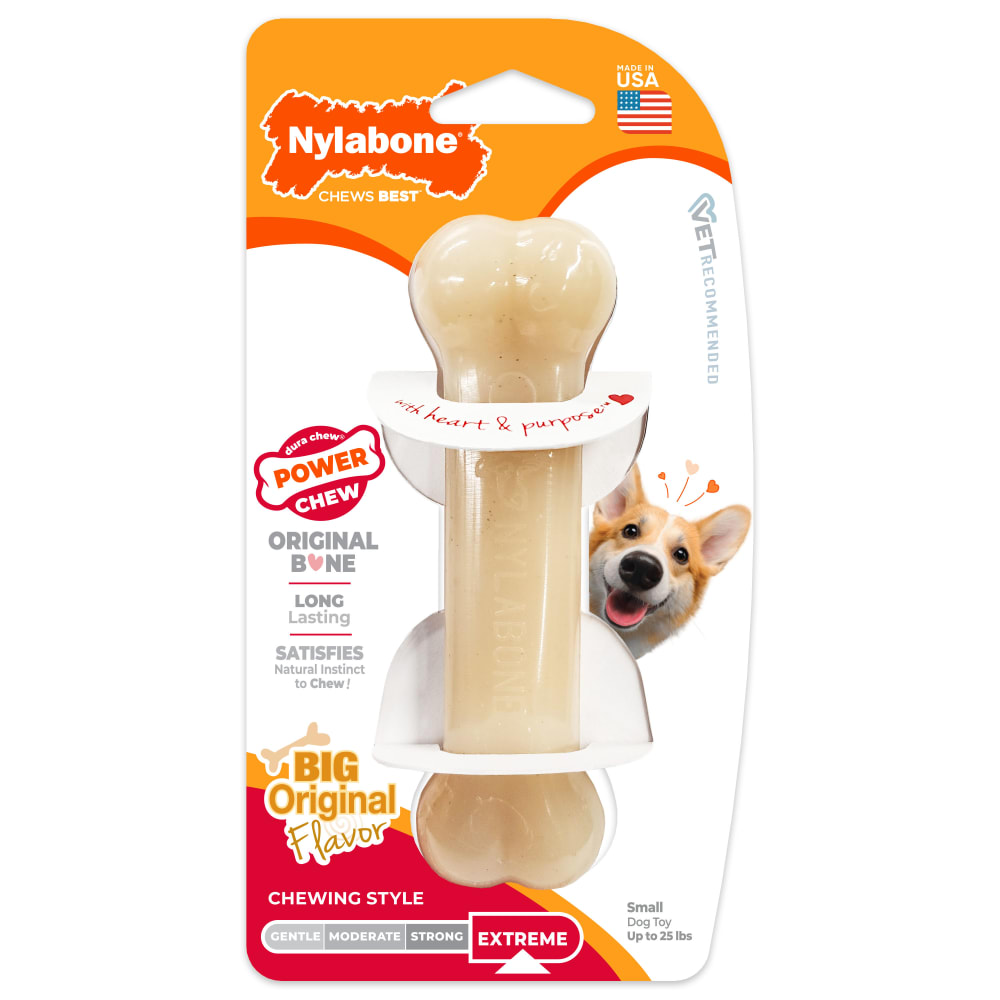Front view of Nylabone Power Chew Original Small in packaging