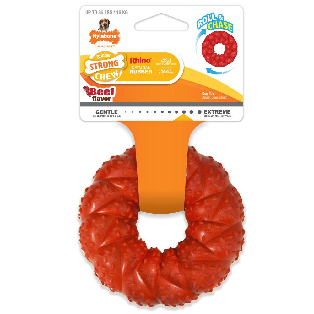 Front view of Nylabone Braided Ring in packaging