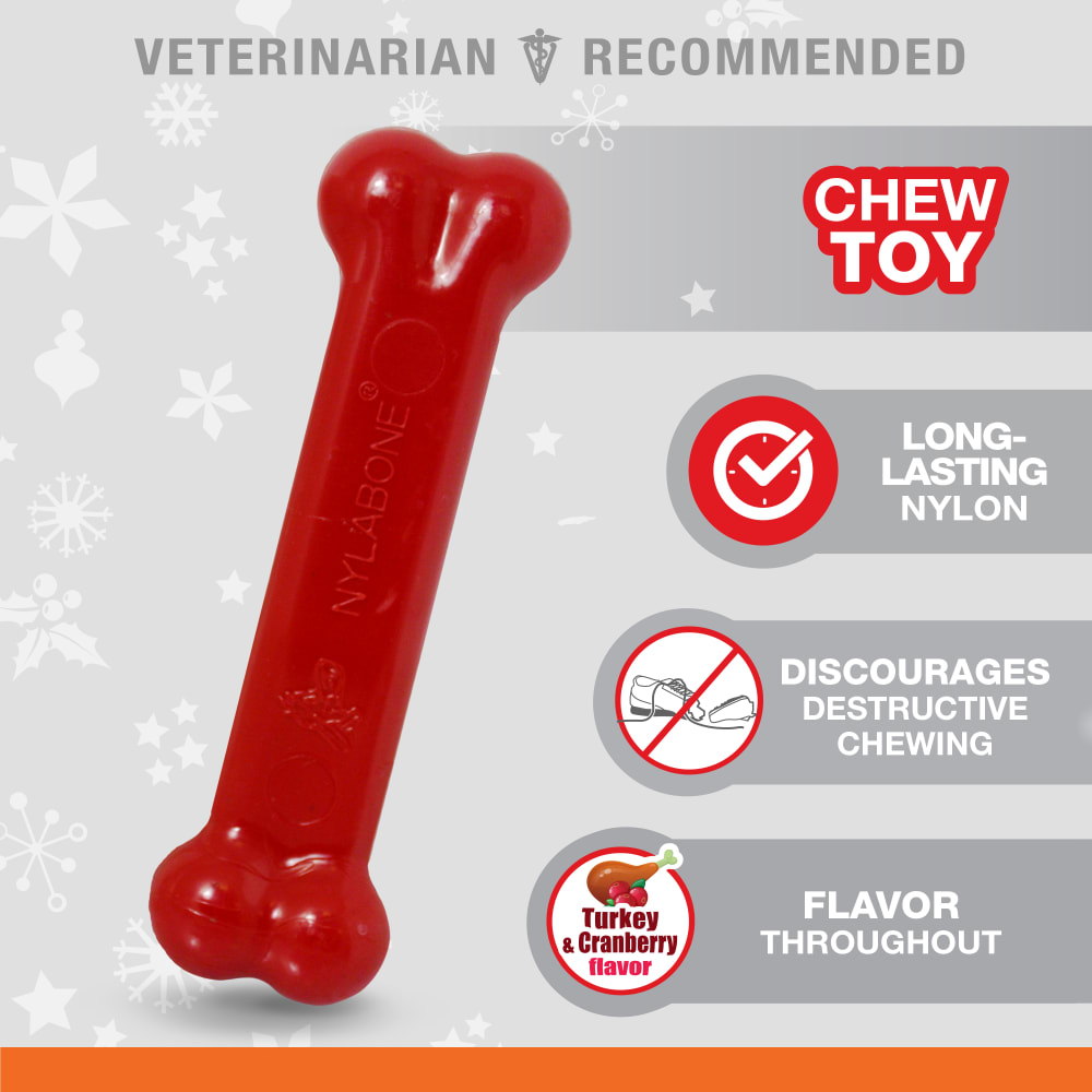 Nylabone Holiday Red Twin Pack Small out of packaging