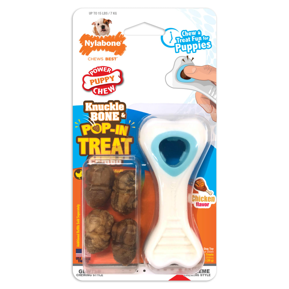 Knuckle Bone Pop-In Treat in packaging.