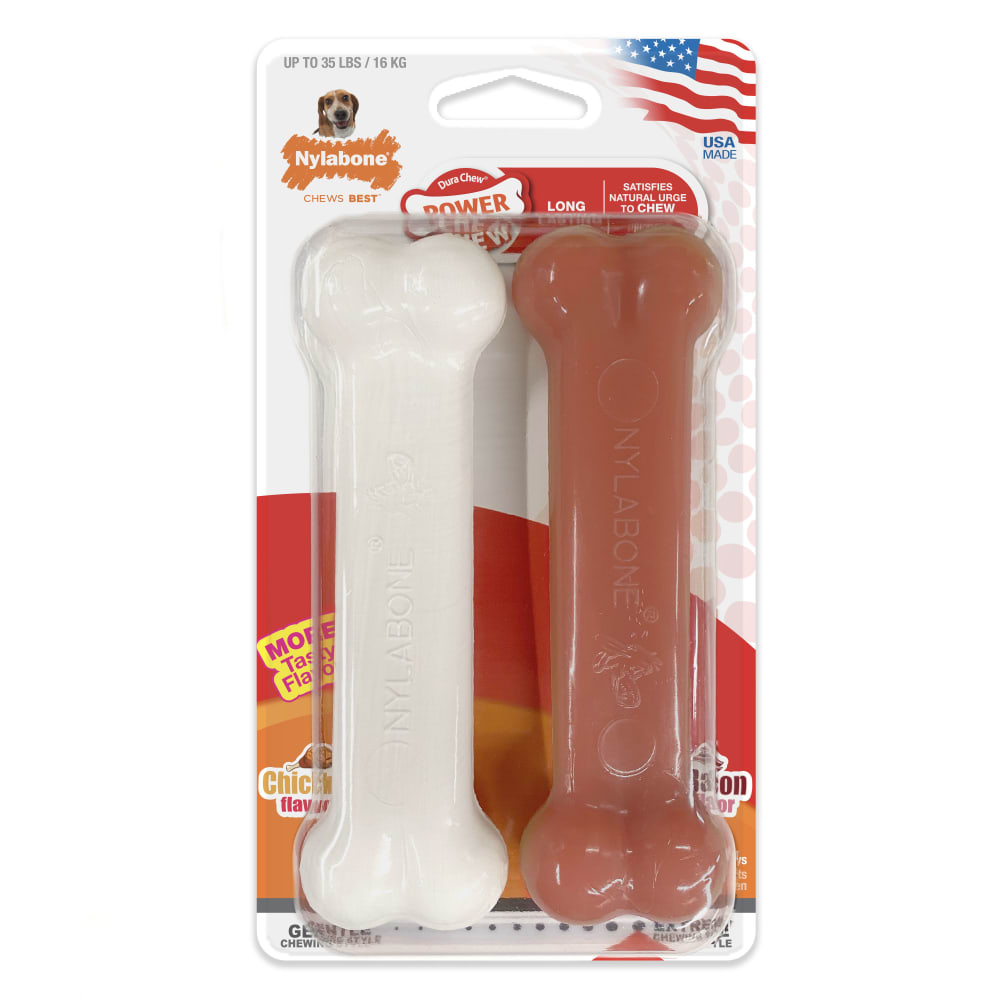 Bacon Chicken Durable Dog Chew Toy Pack Nylabone