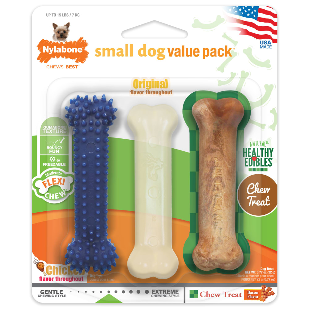 018214812692_Nylabone_Healthy Edible and Flexi Chew Value Pack XSmall_InPackagingFront