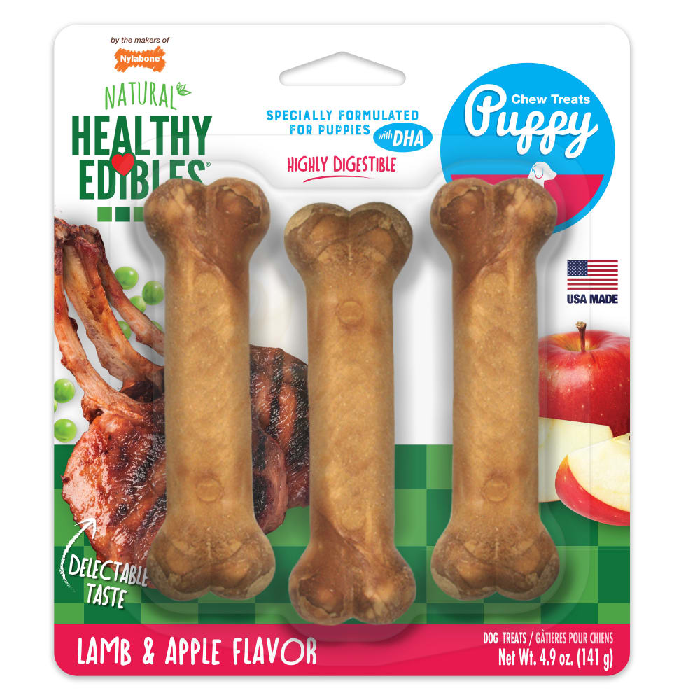 Nylabone Healthy Edibles Puppy Lamb And Apples Dog Treats Nylabone Healthy Edibles Puppy Lamb And Apples Dog Treats