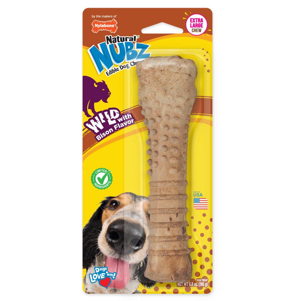 WILD Edible Bison Dog Chews | Natural Nubz | Nylabone